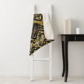 抽象芸術シェブロン金ゴールドと黒パーソナライズされた名 シェルパブランケット (インサイチュ)