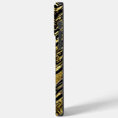 抽象芸術シェブロン金ゴールドと黒パーソナライズされた名 Case-Mate iPhoneケース (裏面 / 左)