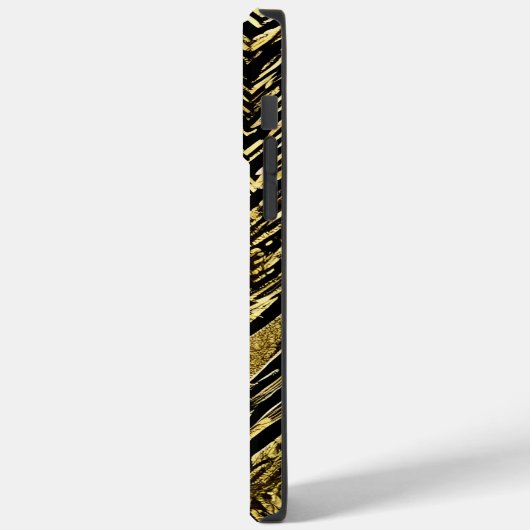 抽象芸術シェブロン金ゴールドと黒パーソナライズされた名 Case-Mate iPhoneケース (裏面 / 左)