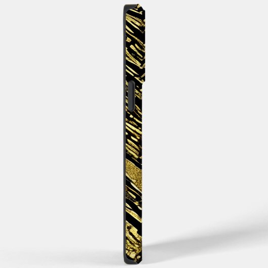 抽象芸術シェブロン金ゴールドと黒パーソナライズされた名 Case-Mate iPhoneケース (裏面 / 右)