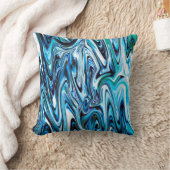 抽象芸術シェードの青い渦巻き クッション (ブランケット)