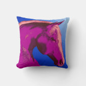 抽象芸術シェードズオブピンクホースアート クッション (正面)