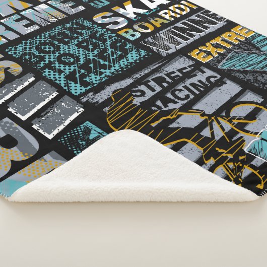 抽象芸術シグランジームレスパターンアーバンスタイルモード シェルパブランケット (3/4)