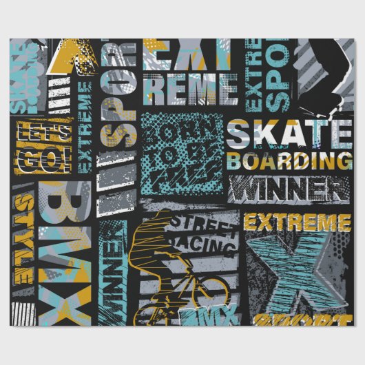 抽象芸術シグランジームレスパターンアーバンスタイルモード ラッピングペーパー (フラット)