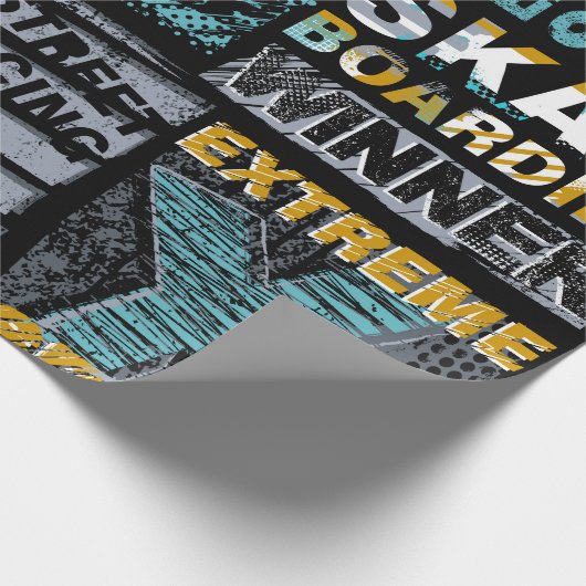 抽象芸術シグランジームレスパターンアーバンスタイルモード ラッピングペーパー (角)