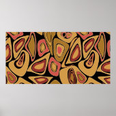 抽象芸術シシンプルームレステクスチャパターンプリント ポスター (正面)