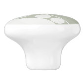 抽象芸術シダの花 – ダークグリーン – 引き出しノブ セラミックノブ (側面)