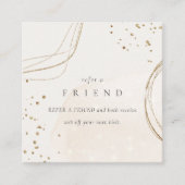 抽象芸術シックグリッターアイボリー金ゴールド参照A Friend スクエア名刺 (正面)