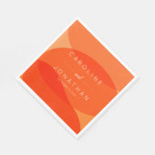 抽象芸術シックコンテンポラリーオレンジカスタムウェディング スタンダードランチョンナプキン (角)