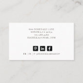 抽象芸術シック金ゴールドグリッターブラックブラシストローク 名刺 (裏面)