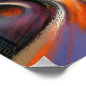 抽象芸術シティ建物懸命パステルスケッチ ポスター (角)