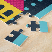 抽象芸術シティ建物景観ヴィンテージ ジグソーパズル (側面)