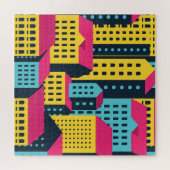 抽象芸術シティ建物景観ヴィンテージ ジグソーパズル (横)