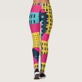 抽象芸術シティ建物景観ヴィンテージ レギンス (裏面)