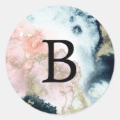 抽象芸術シナ結婚ル・モノグラム封筒用シール ラウンドシール (正面)