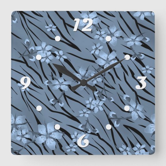 抽象芸術シマウマ スクエア壁時計 (正面)