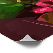 抽象芸術シュールギアフラワーズスチームパンクアート ポスター (角)