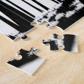 抽象芸術シルエットフォレストのレインボー紙吹雪 ジグソーパズル (側面)