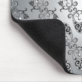 抽象芸術シルバーとブラックのチューリップボートパターン マウスパッド (コーナー)