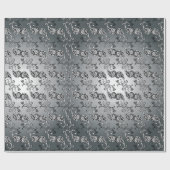 抽象芸術シルバーとブラックのチューリップボートパターン ラッピングペーパー (フラット)