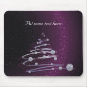 抽象芸術シルバークリスマスツリー白熱［赤熱］光を放つオン紫 マウスパッド (正面)