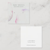 抽象芸術シルバーグレーピンクパープルのイヤリングディスプレイ スクエア名刺 (正面/裏面)