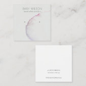 抽象芸術シルバーグレーピンクパープルのイヤリングディスプレイ スクエア名刺 (正面/裏面)