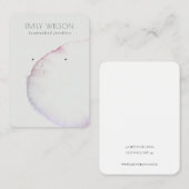 抽象芸術シルバーグレーピンクパープルのイヤリングディスプレイ 名刺 (正面/裏面)