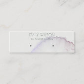 抽象芸術シルバーグレーピンクパープルイヤリングディスプレイ スキニー名刺 (正面)