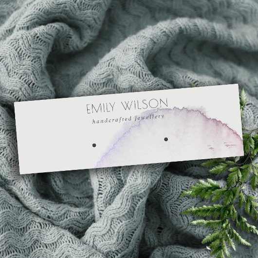 抽象芸術シルバーグレーピンクパープルイヤリングディスプレイ スキニー名刺