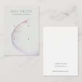 抽象芸術シルバーグレーピンクパープル2イヤリングディスプレイ 名刺 (正面/裏面)