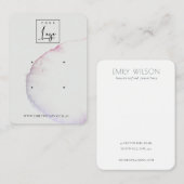 抽象芸術シルバーグレーピンクパープル2イヤリングディスプレイ 名刺 (正面/裏面)