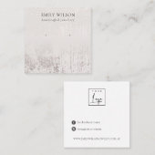 抽象芸術シルバーバラ金ゴールドスタッドイヤリングディスプレイ スクエア名刺 (正面/裏面)