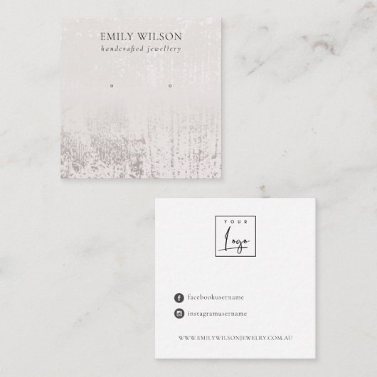 抽象芸術シルバーバラ金ゴールドスタッドイヤリングディスプレイ  スクエア名刺 (正面/裏面)