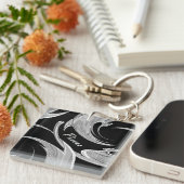 抽象芸術シルバーピセス〔占星術の〕十二宮図 キーホルダー (正面右)