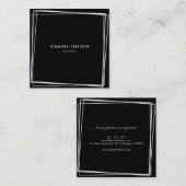 抽象芸術シルバーフレームモダンプロフェッショナル スクエア名刺 (正面/裏面)