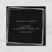 抽象芸術シルバーフレームモダンプロフェッショナル スクエア名刺 (裏面)