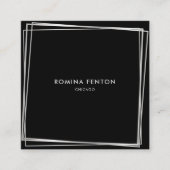 抽象芸術シルバーフレームモダンプロフェッショナル スクエア名刺 (正面)