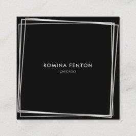 抽象芸術シルバーフレームモダンプロフェッショナル スクエア名刺