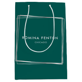 抽象芸術シルバーフレームモダンプロフェッショナル ミディアムペーパーバッグ