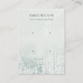 抽象芸術シルバーレインアクア2スタッドイヤリングディスプレイ 名刺