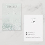 抽象芸術シルバーレインアクア2スタッドイヤリングディスプレイ 名刺 (正面/裏面)