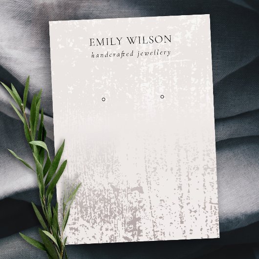 抽象芸術シルバーレインテクスチャスタッドイヤリングディスプレイ 名刺