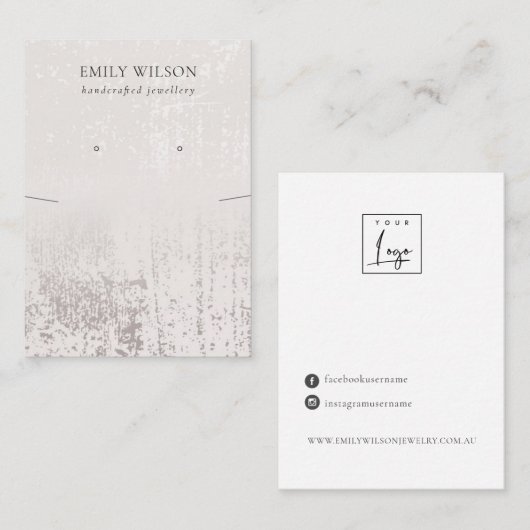 抽象芸術シルバーレインネックレスイヤリングディスプレイ  名刺 (正面/裏面)