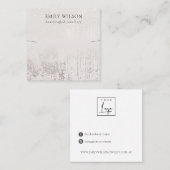 抽象芸術シルバーレトルメントネックレスバンドテンプレート スクエア名刺 (正面/裏面)