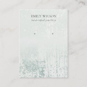 抽象芸術シルバー雨アクアテクスチャイヤリングディスプレイ 名刺 (正面)