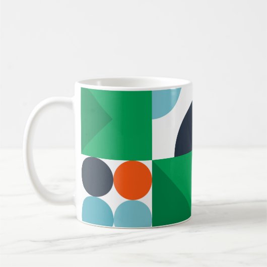 抽象芸術シンプルの形状と形状 コーヒーマグカップ (左)