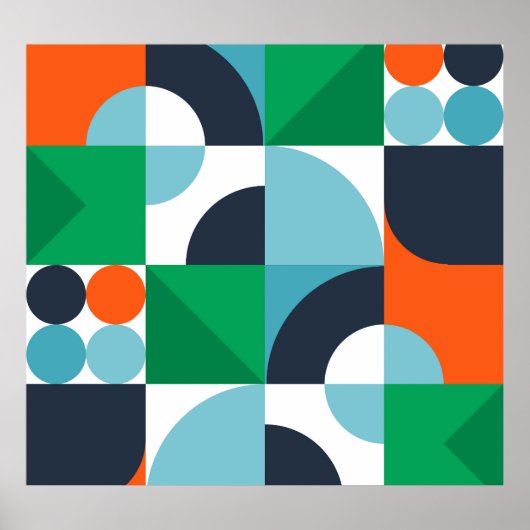 抽象芸術シンプルの形状と形状 ポスター (正面)