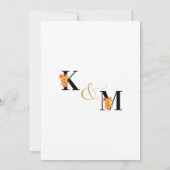 抽象芸術シンプルオレンジグラジオラス文字結婚ズ セーブザデート (裏面)