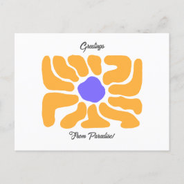 抽象芸術シンプルサマーフラワーホリデーポストカード シーズンポストカード